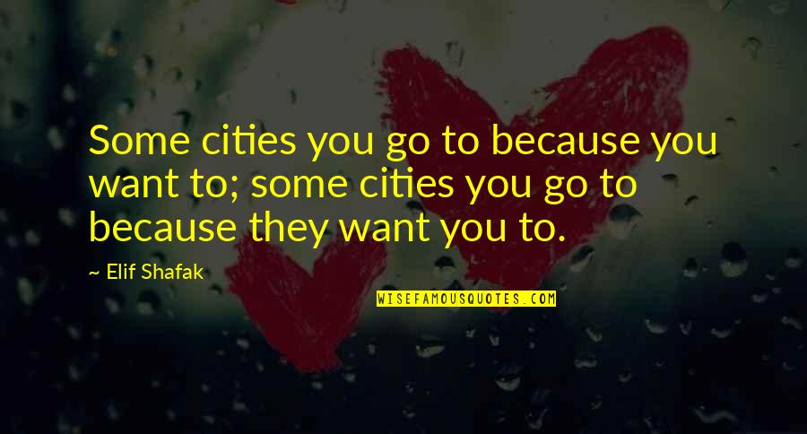 Zpadnout Quotes By Elif Shafak: Some cities you go to because you want Zpadnout Quotes By Elif Shafak: Some cities you go to because you want