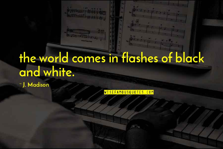 Zu Canoes Quotes By J. Madison: the world comes in flashes of black and