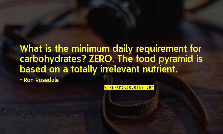 Zu Ende Quotes By Ron Rosedale: What is the minimum daily requirement for carbohydrates?