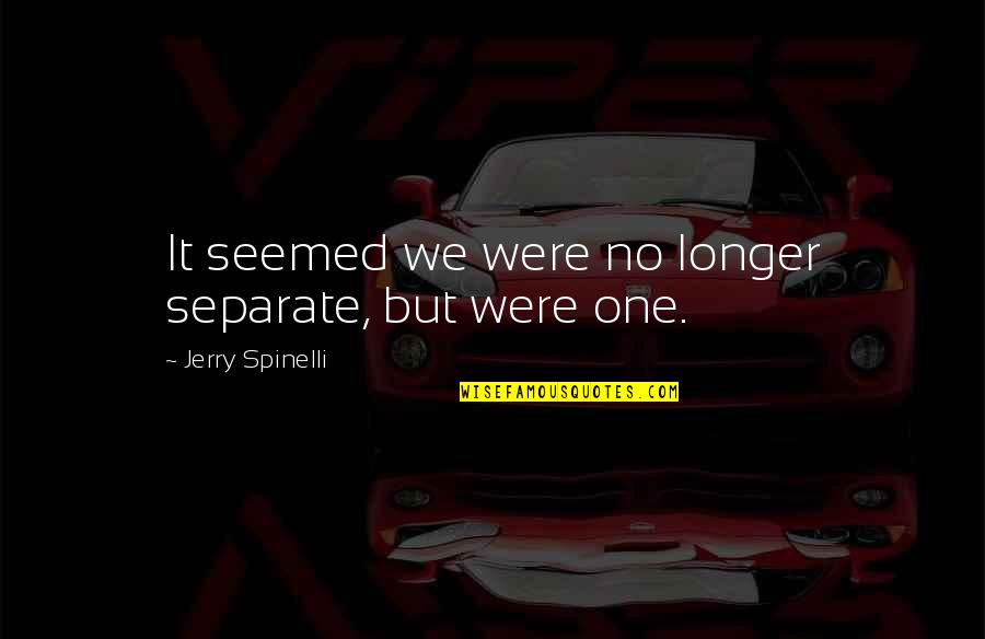 Zukofsky Quotes By Jerry Spinelli: It seemed we were no longer separate, but