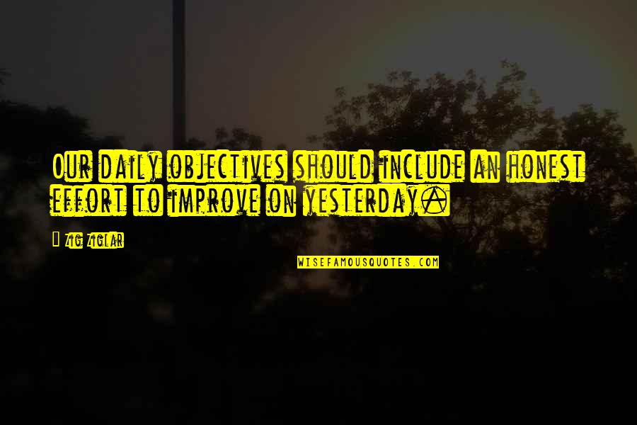 Zulaika Velazquez Quotes By Zig Ziglar: Our daily objectives should include an honest effort