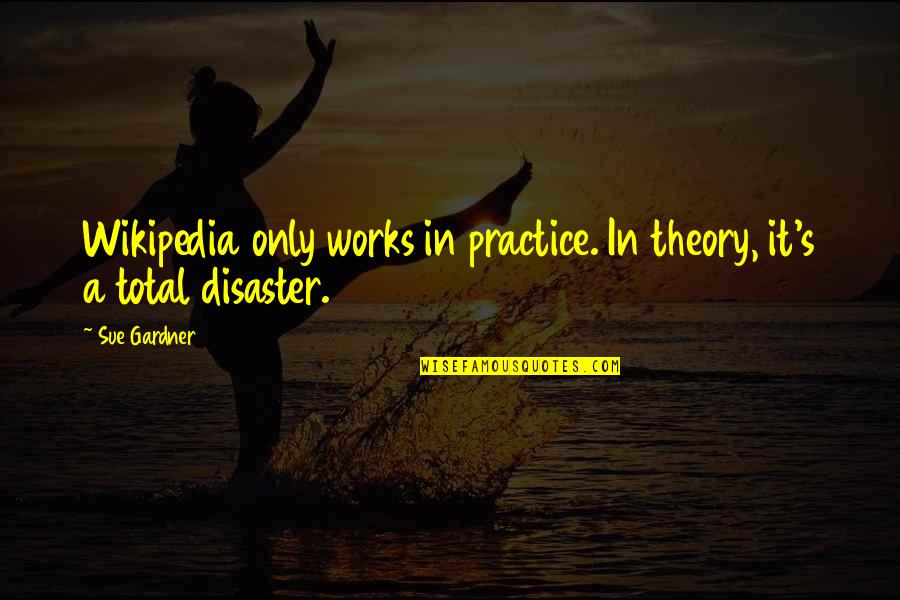Zulema Cruz Quotes By Sue Gardner: Wikipedia only works in practice. In theory, it's