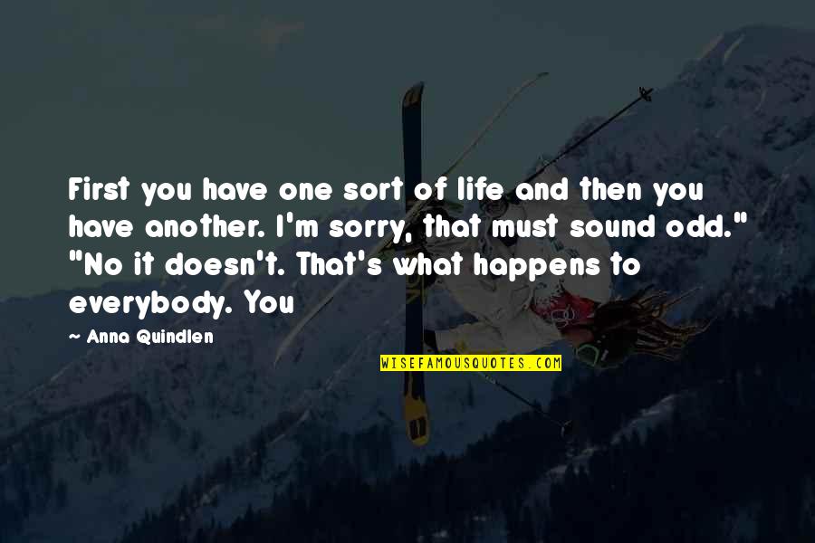 Zulmetme Quotes By Anna Quindlen: First you have one sort of life and