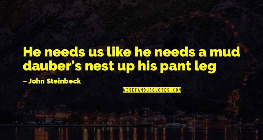 Zulus Mc Quotes By John Steinbeck: He needs us like he needs a mud