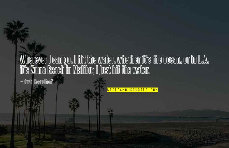 Zuma Best Quotes By David Hasselhoff: Wherever I can go, I hit the water, Zuma Best Quotes By David Hasselhoff: Wherever I can go, I hit the water,