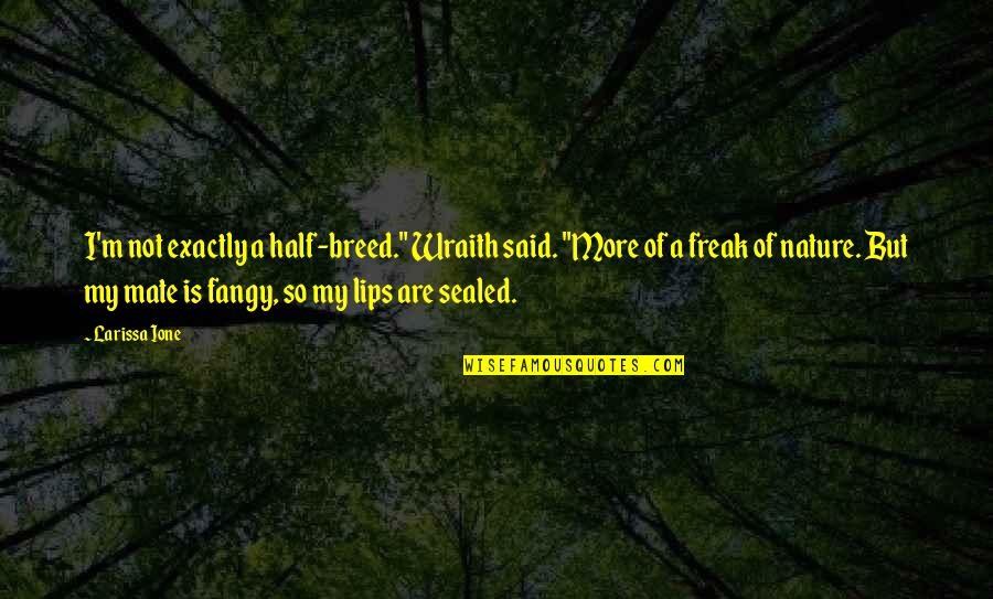 Zumba Life Quotes By Larissa Ione: I'm not exactly a half-breed." Wraith said. "More
