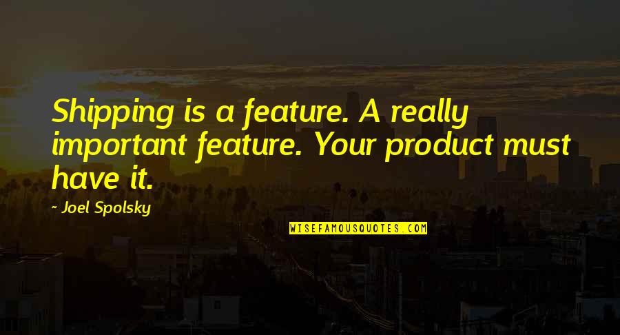 Zunanji Reflektorji Quotes By Joel Spolsky: Shipping is a feature. A really important feature.