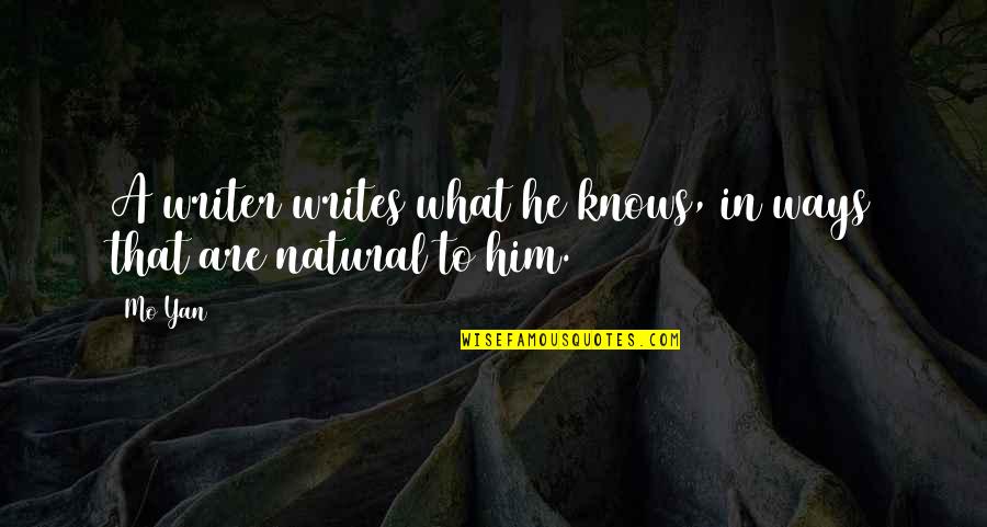 Zurlo Alison Quotes By Mo Yan: A writer writes what he knows, in ways