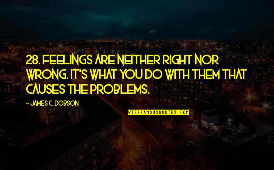 Zusana Foster Quotes By James C. Dobson: 28. Feelings are neither right nor wrong. It's