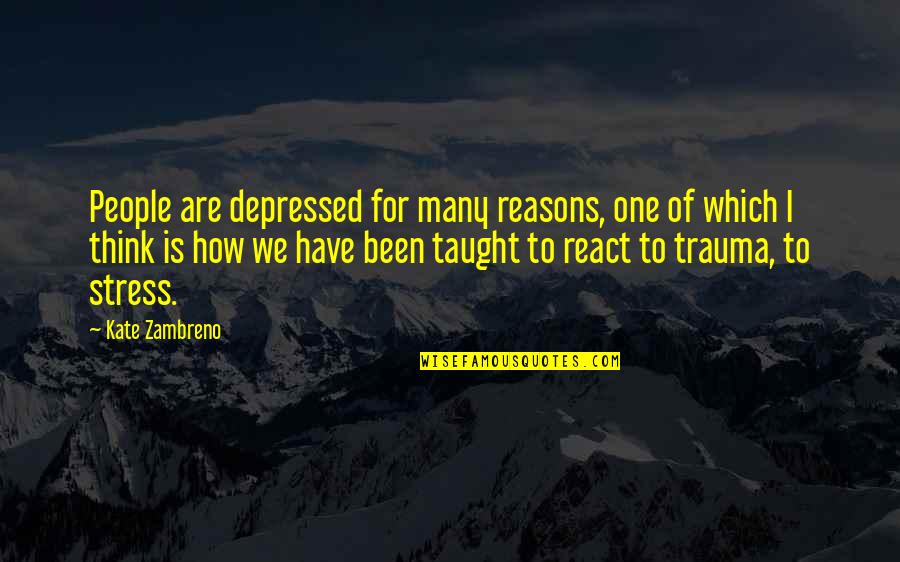 Zuurkoolschotel Quotes By Kate Zambreno: People are depressed for many reasons, one of