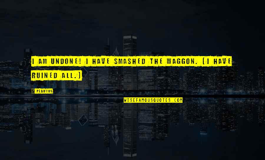 Zuurzak Quotes By Plautus: I am undone! I have smashed the waggon.