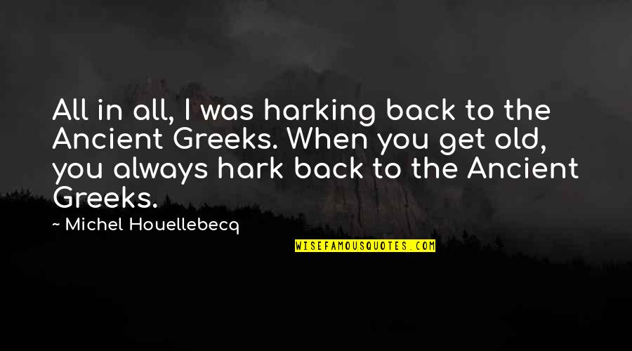Zverina Vyu It V Gastronomii Quotes By Michel Houellebecq: All in all, I was harking back to