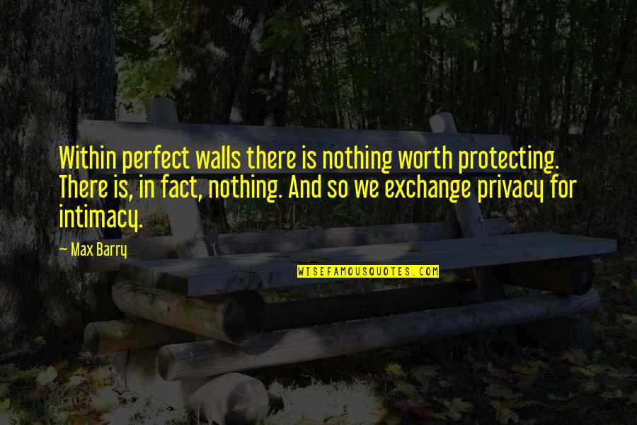 Zwanatolika Quotes By Max Barry: Within perfect walls there is nothing worth protecting.