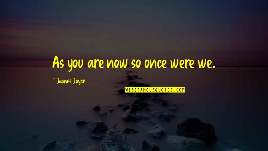 Zwanzig Pronunciation Quotes By James Joyce: As you are now so once were we.