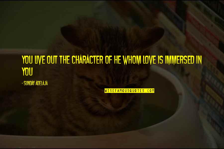Zwiebachs Quotes By Sunday Adelaja: You live out the character of he whom