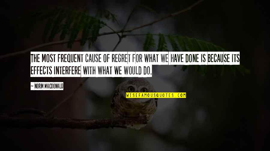 Zwijgen Symbolisch Quotes By Norm MacDonald: The most frequent cause of regret for what Zwijgen Symbolisch Quotes By Norm MacDonald: The most frequent cause of regret for what
