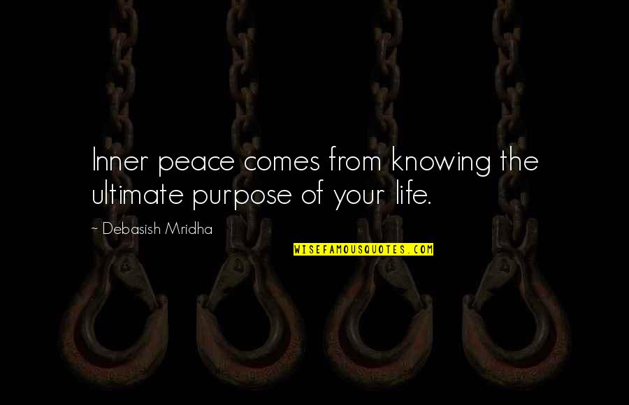 Zwinglis View Quotes By Debasish Mridha: Inner peace comes from knowing the ultimate purpose