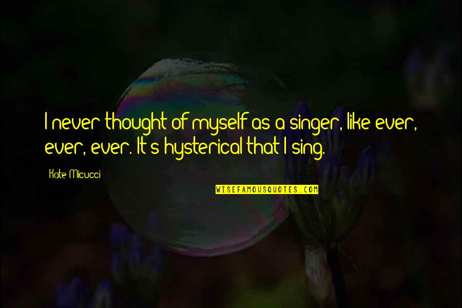 Zwinglius Quotes By Kate Micucci: I never thought of myself as a singer, Zwinglius Quotes By Kate Micucci: I never thought of myself as a singer,