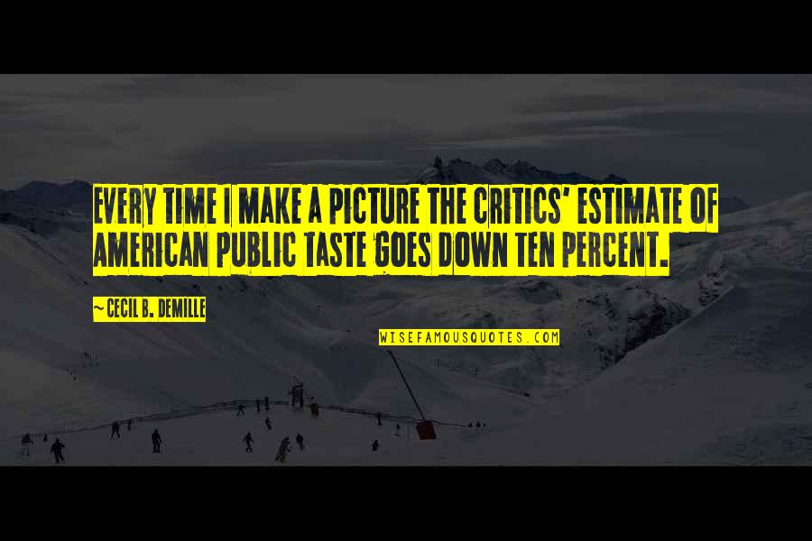 Zwounds Quotes By Cecil B. DeMille: Every time I make a picture the critics'