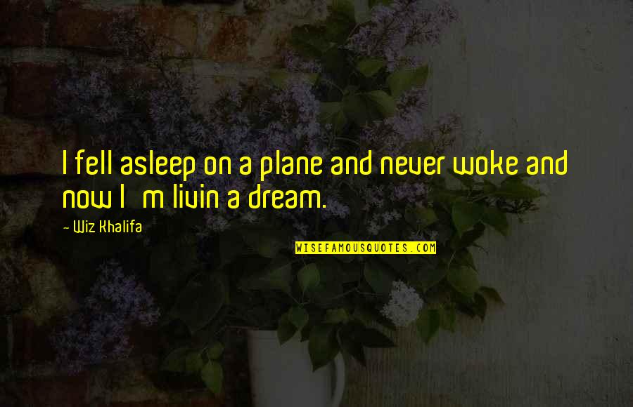 Zyanya Keizer Quotes By Wiz Khalifa: I fell asleep on a plane and never