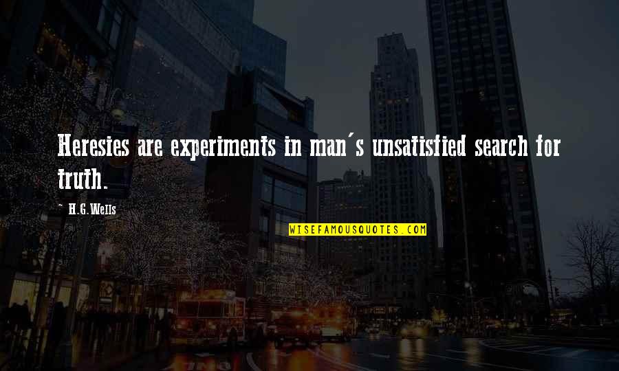Zyss Body Quotes By H.G.Wells: Heresies are experiments in man's unsatisfied search for