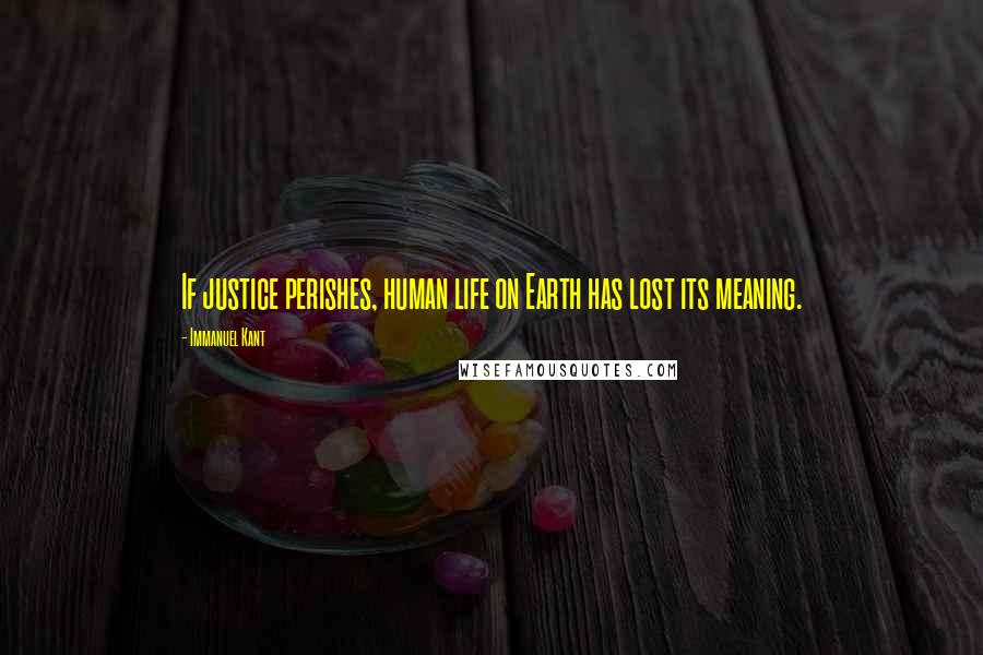 Immanuel Kant Quotes: If justice perishes, human life on Earth has lost its meaning.