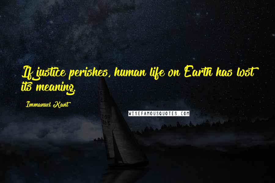 Immanuel Kant Quotes: If justice perishes, human life on Earth has lost its meaning.