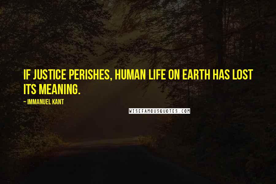 Immanuel Kant Quotes: If justice perishes, human life on Earth has lost its meaning.