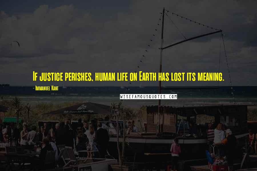 Immanuel Kant Quotes: If justice perishes, human life on Earth has lost its meaning.