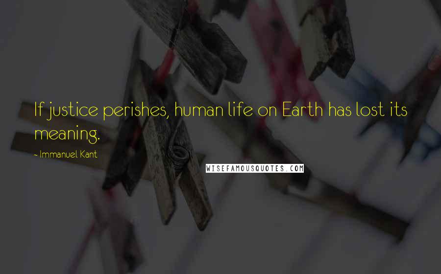 Immanuel Kant Quotes: If justice perishes, human life on Earth has lost its meaning.