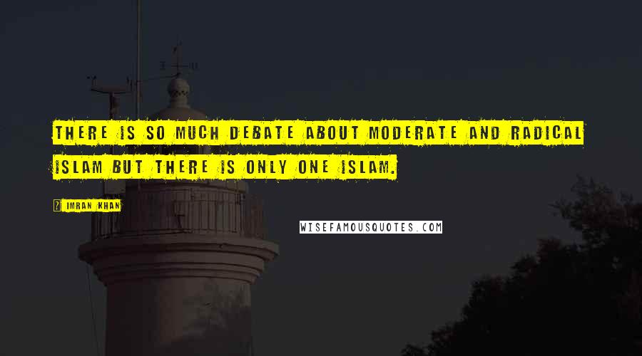 Imran Khan Quotes: There is so much debate about moderate and radical Islam but there is only one Islam.