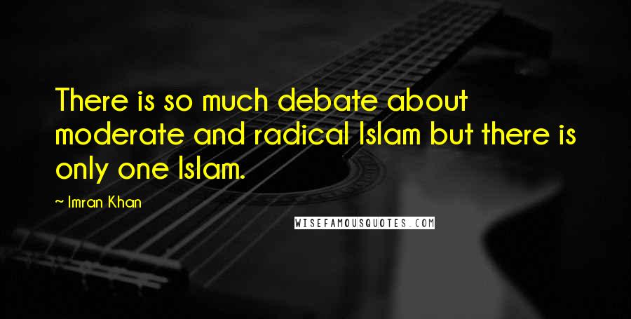 Imran Khan Quotes: There is so much debate about moderate and radical Islam but there is only one Islam.