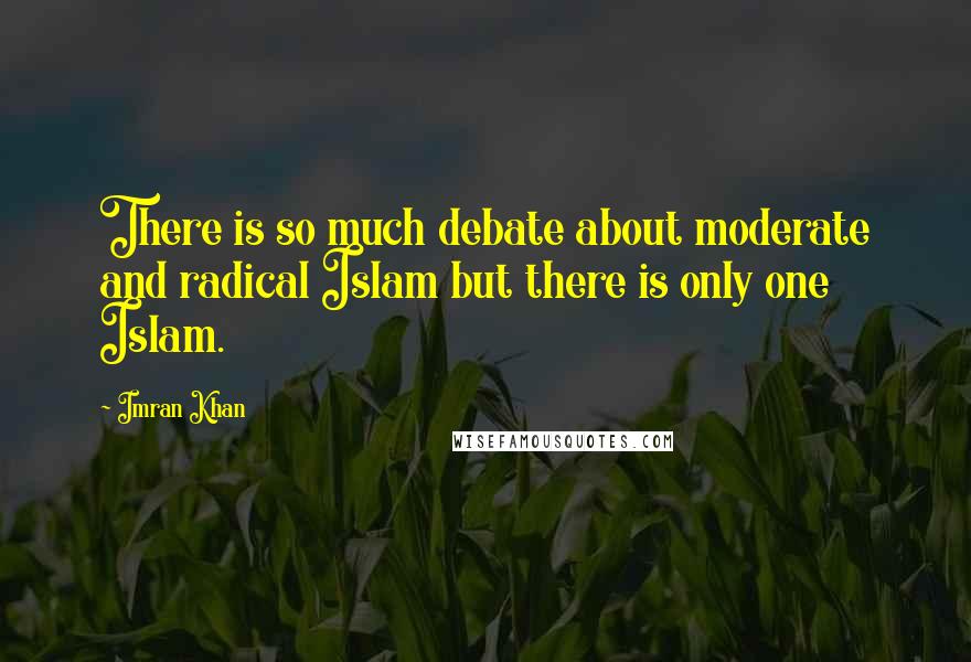 Imran Khan Quotes: There is so much debate about moderate and radical Islam but there is only one Islam.