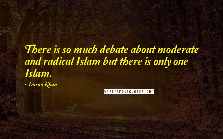 Imran Khan Quotes: There is so much debate about moderate and radical Islam but there is only one Islam.