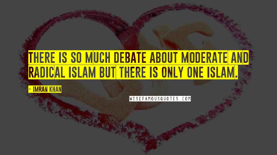 Imran Khan Quotes: There is so much debate about moderate and radical Islam but there is only one Islam.