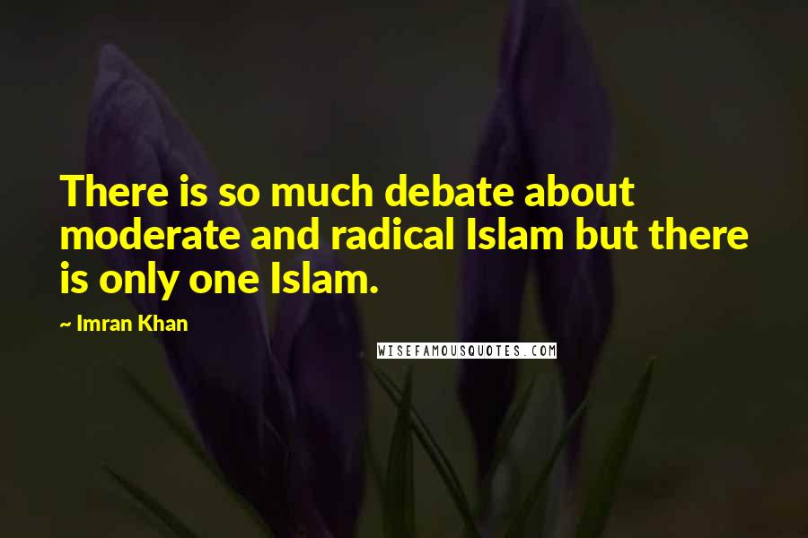 Imran Khan Quotes: There is so much debate about moderate and radical Islam but there is only one Islam.