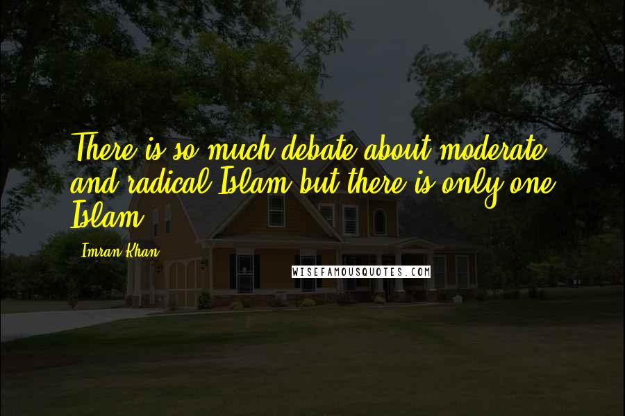 Imran Khan Quotes: There is so much debate about moderate and radical Islam but there is only one Islam.