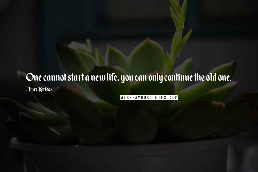 Imre Kertesz Quotes: One cannot start a new life, you can only continue the old one.