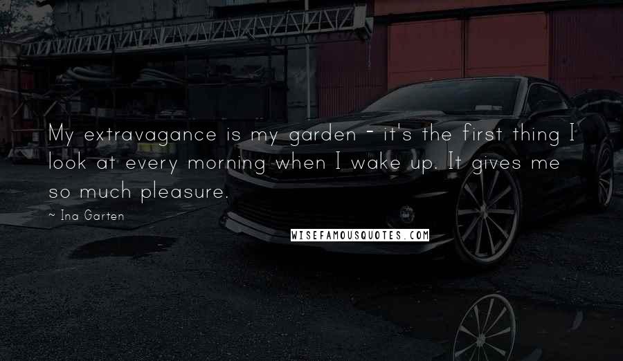 Ina Garten Quotes: My extravagance is my garden - it's the first thing I look at every morning when I wake up. It gives me so much pleasure.