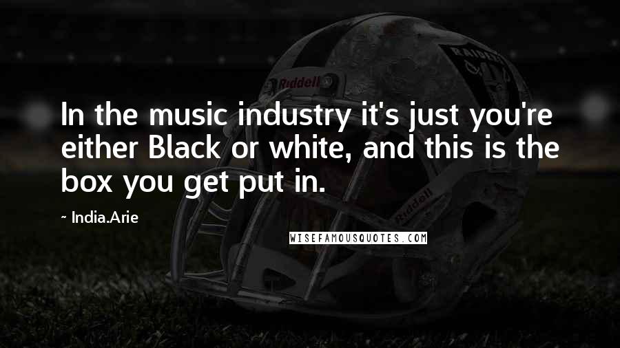 India.Arie Quotes: In the music industry it's just you're either Black or white, and this is the box you get put in.
