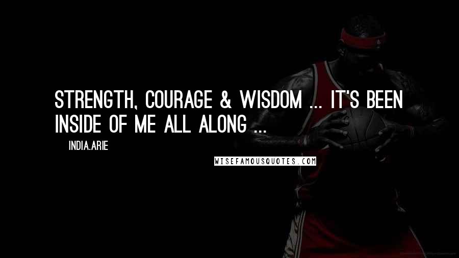 India.Arie Quotes: Strength, courage & wisdom ... it's been inside of me all along ...