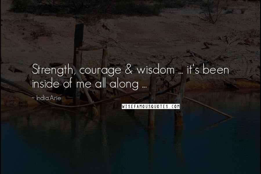 India.Arie Quotes: Strength, courage & wisdom ... it's been inside of me all along ...