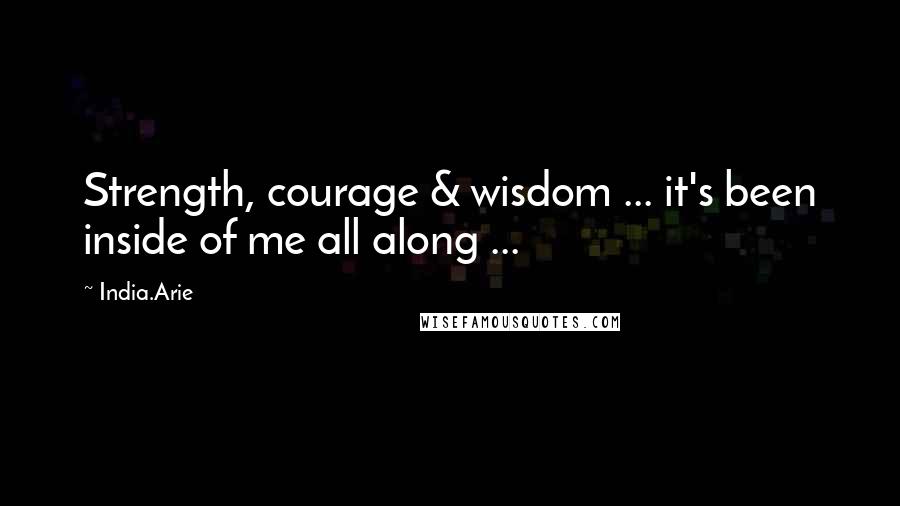 India.Arie Quotes: Strength, courage & wisdom ... it's been inside of me all along ...