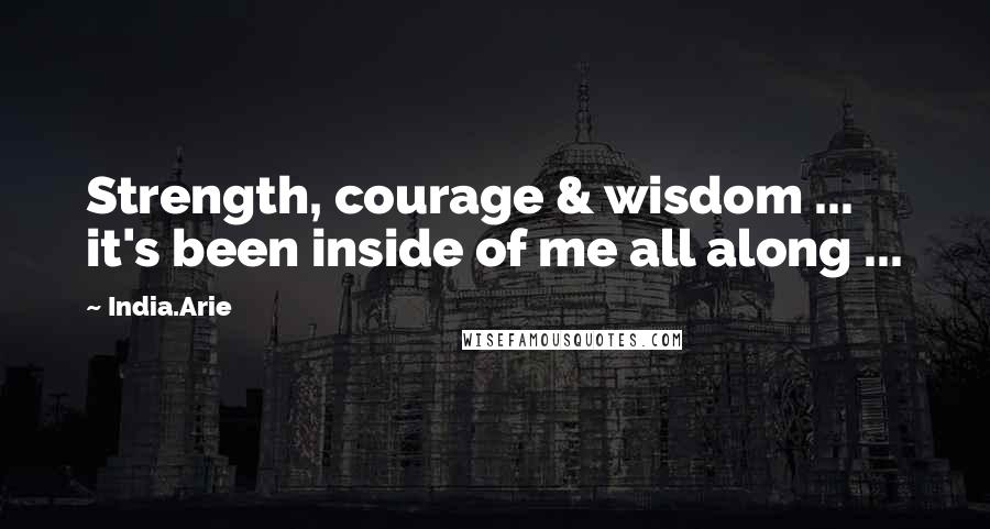 India.Arie Quotes: Strength, courage & wisdom ... it's been inside of me all along ...