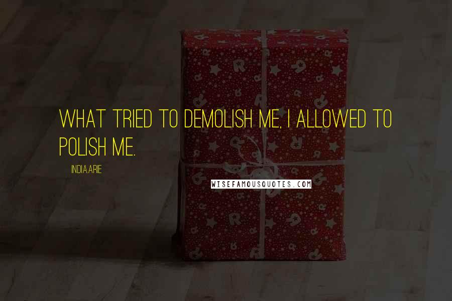 India.Arie Quotes: What tried to demolish me, I allowed to polish me.