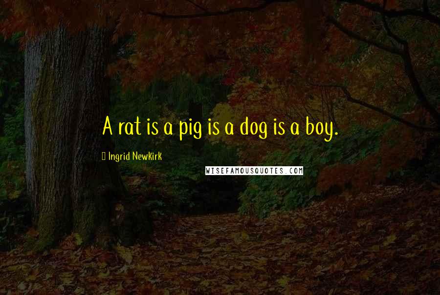 Ingrid Newkirk Quotes: A rat is a pig is a dog is a boy.