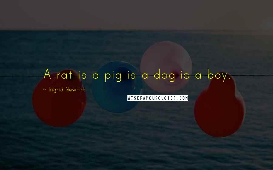 Ingrid Newkirk Quotes: A rat is a pig is a dog is a boy.