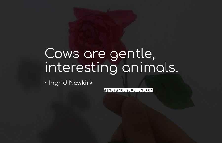 Ingrid Newkirk Quotes: Cows are gentle, interesting animals.