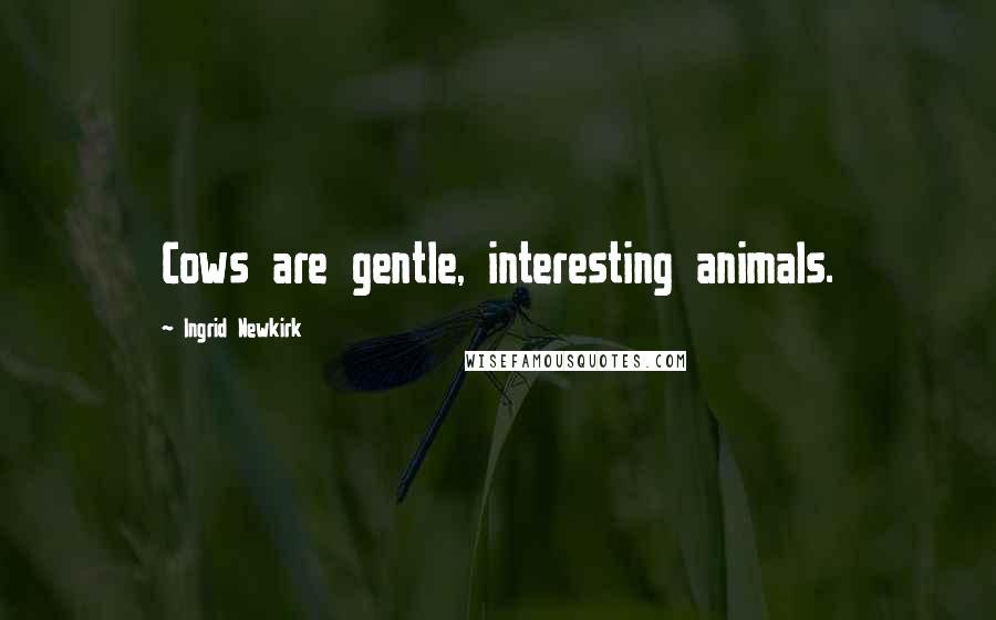 Ingrid Newkirk Quotes: Cows are gentle, interesting animals.