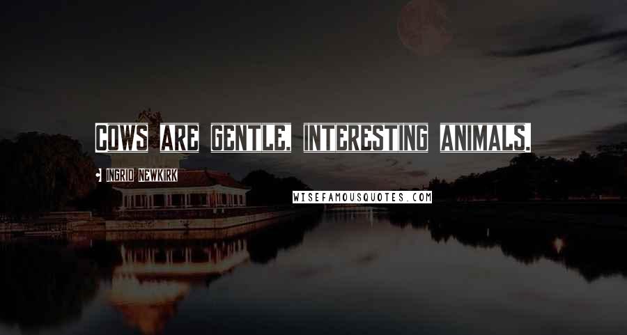 Ingrid Newkirk Quotes: Cows are gentle, interesting animals.